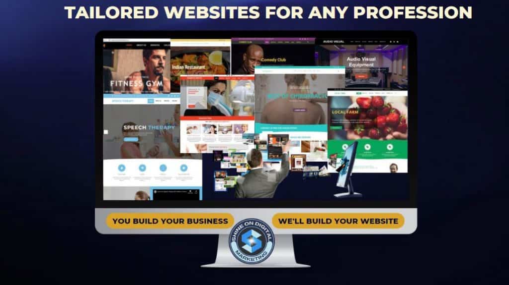 Tailored Websites for Any Profession - Shine On Digital Marketing builds custom websites for gyms, restaurants, clinics, and more